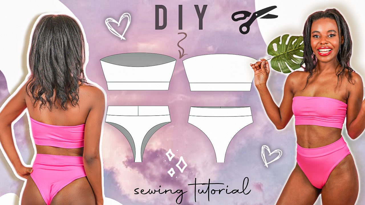 DIY Malibu Mid-rise Swim Bottoms With Waistband Pdf Sewing Pattern Digital  Pattern women's Bikini Bottoms bikini Sewing Pattern 