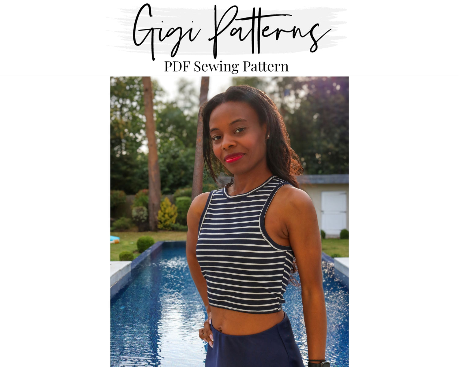 Square Neck Top Sewing Pattern Women Crop Top Pattern Square Neck Crop Top  Sewing Pattern Knit Crop Top Instant Download XS-5XL 