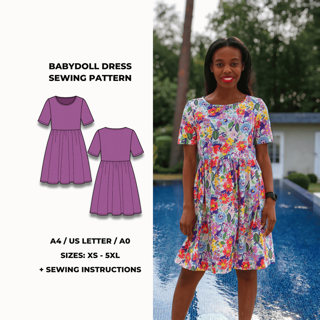 Babydoll Dress PDF Sewing Pattern | XS5XL GigiZanti Babydoll Dress PDF Sewing Pattern | XS5XL GigiZanti
