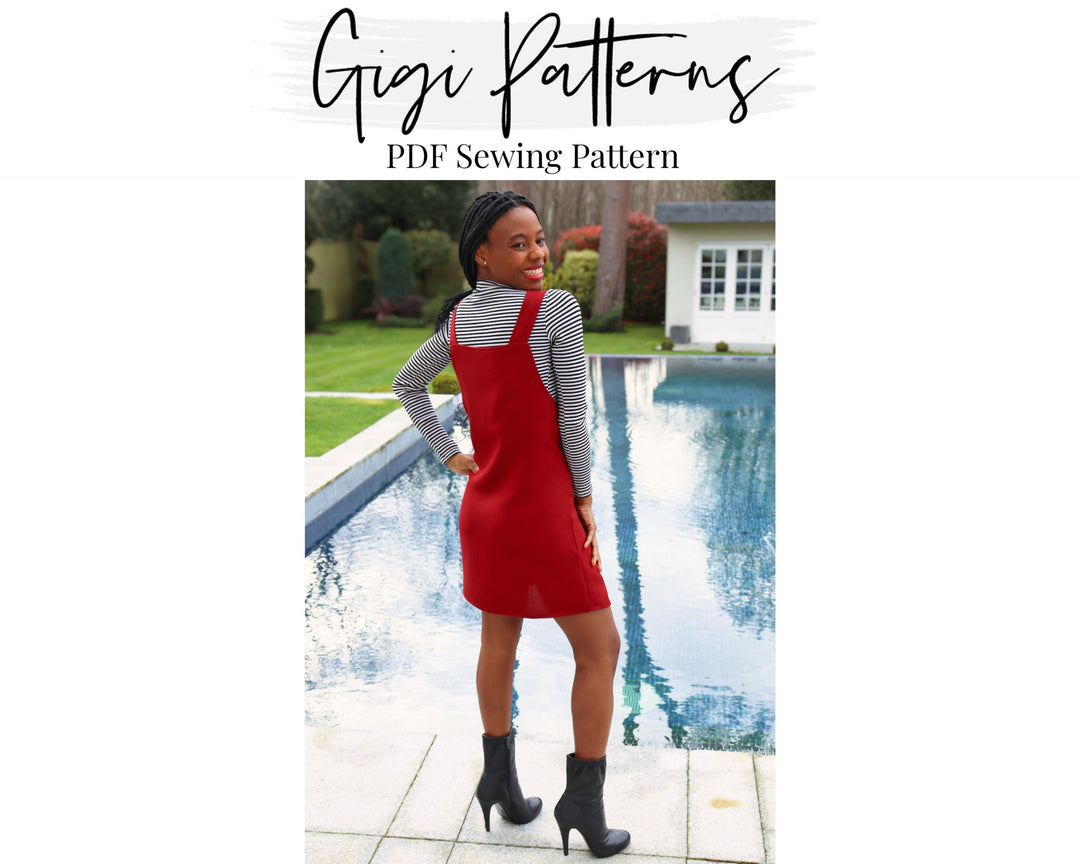 V-Neck Pinafore Dress PDF Sewing Pattern | XS5XL GigiZanti V-Neck Pinafore Dress PDF Sewing Pattern | XS5XL GigiZanti