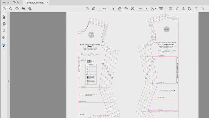 Women's Basic Leotard Sloper Pattern Block // Fashion designer, swimwear basic sloper, sloper pattern pdf, leotard pattern pdf, pole dance, basic-swimwear-block-leotard-sloper-sewing-pattern-pdf-xs-xxl-gigizanti