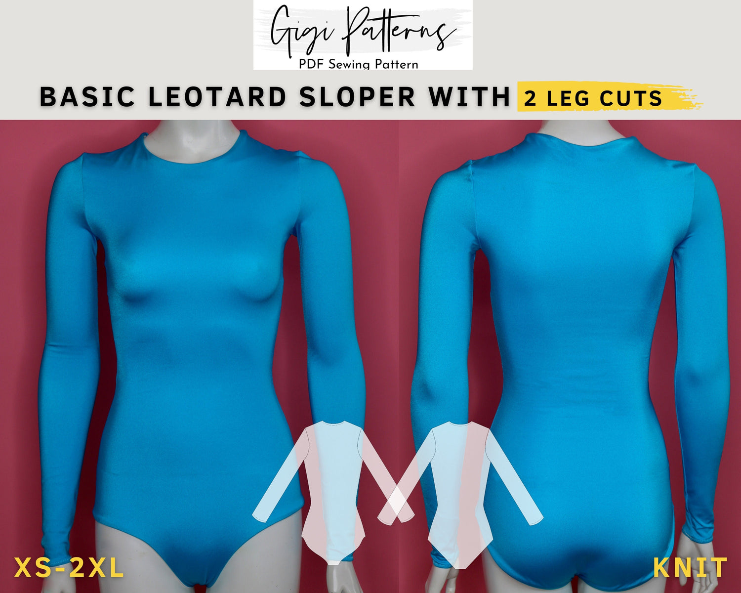 Women's Basic Leotard Sloper Pattern Block // Fashion designer, swimwe –  GigiPatterns