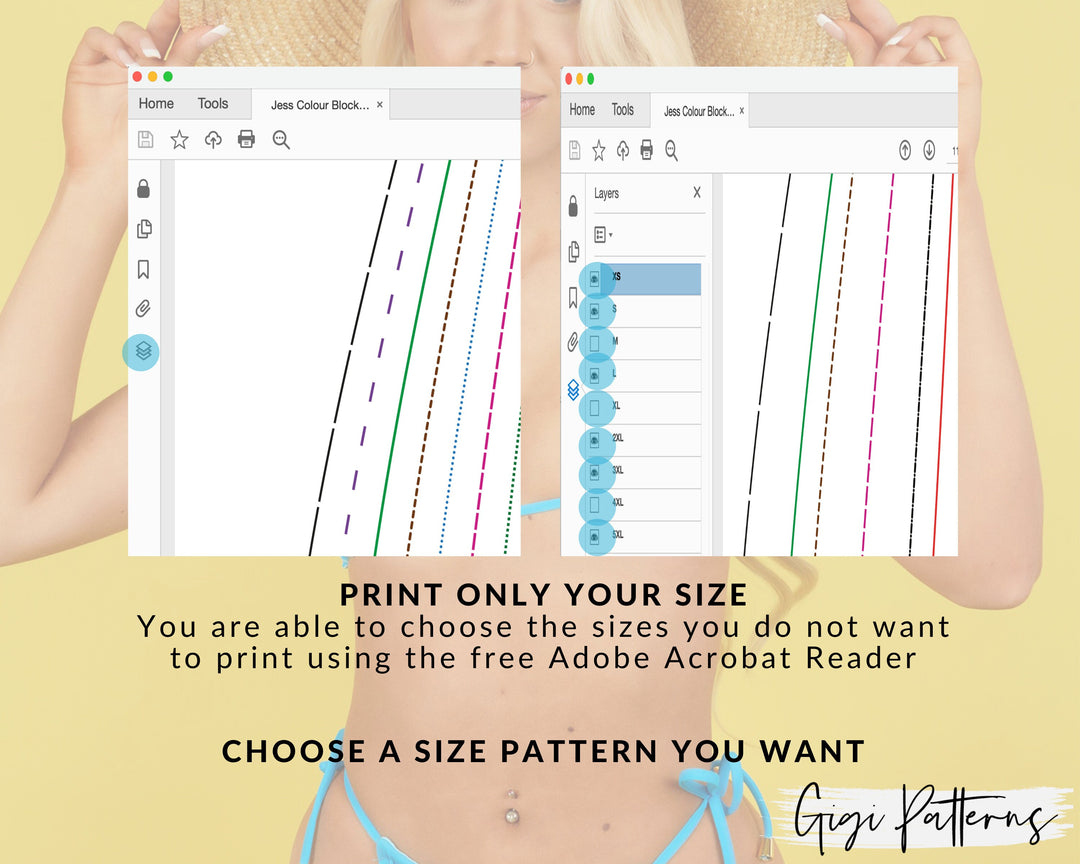 PDF Swimsuit Pattern High Waist Bikini Bottom | High Waisted Swimsuit Pattern | Pdf Pattern Swimsuit | Pdf Sewing Pattern | Pdf Bikini